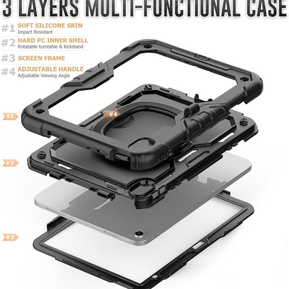 Case for iPad 10.9 inch 2022(10th Gen), Heavy Duty Rugged Silicone Full Body - Picture 4 of 7